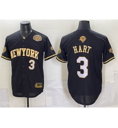 Men New York Knicks 3 Josh Hart Black Gold 2026 Finals Eastern Conference Champions Patch Stitched Baseball Jersey Men New York Knicks 3 Josh Hart Black Gold 2026 Finals Eastern Conference Champions Patch Stitched Baseball Jersey