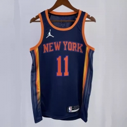 Men New York Knicks Jalen Brunson Navy Blue City Edition Stitched Basketball Jersey Men New York Knicks Jalen Brunson Navy Blue City Edition Stitched Basketball Jersey
