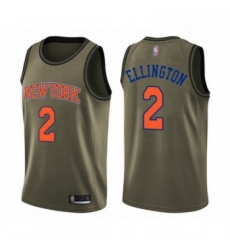 Mens New York Knicks 2 Wayne Ellington Swingman Green Salute to Service Basketball Jersey 