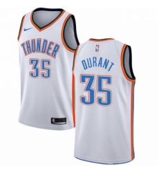 Mens Nike Oklahoma City Thunder 35 Kevin Durant Swingman White Home NBA Jersey Association Edition