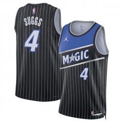 Men Orlando Magic 4 Jalen Suggs Black 2025 Statement Edition Stitched Basketball Jersey Men Orlando Magic 4 Jalen Suggs Black 2025 Statement Edition Stitched Basketball Jersey
