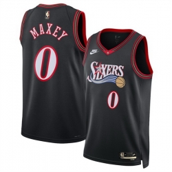 Men Philadelphia 76ers 0 Tyrese Maxey Black 2025 Classic Edition Stitched Jersey Men Philadelphia 76ers 0 Tyrese Maxey Black 2025 Classic Edition Stitched Jersey