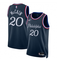 Men Philadelphia 76ers 20 Jared McCain Navy 2025 26 City Edition Stitched Jersey Men Philadelphia 76ers 20 Jared McCain Navy 2025 26 City Edition Stitched Jersey