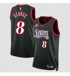 Men Philadelphia 76ers 8 Paul George Black 2025 Classic Edition Stitched Jersey