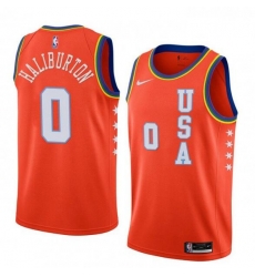 Men Sacramento Kings Tyrese Haliburton #0 Orange NBA Jersey