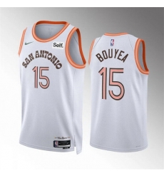 Men San Antonio Spurs 15 Jamaree Bouyea White 2023 24 City Edition Stitched Basketball Jersey