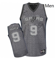 Mens Adidas San Antonio Spurs 9 Tony Parker Authentic Grey Static Fashion NBA Jersey