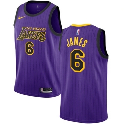 Women Nike Los Angeles Lakers 6 LeBron James Purple Women NBA Swingman City Edition 2018 19 Jersey