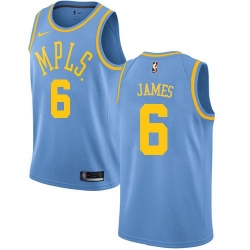 Women Nike Los Angeles Lakers 6 LeBron James Royal Blue Women NBA Swingman Hardwood Classics Jersey