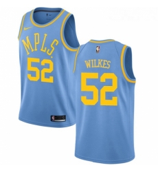 Womens Nike Los Angeles Lakers 52 Jamaal Wilkes Swingman Blue Hardwood Classics NBA Jersey