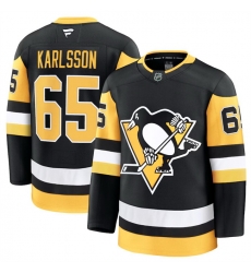 Men Pittsburgh Penguins 65 Erik Karlsson Black 2024 25 Home Stitched Hockey Jersey