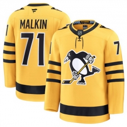 Men Pittsburgh Penguins 71 Evgeni Malkin Gold 2025 Alternate Stitched Hockey Jersey Men Pittsburgh Penguins 71 Evgeni Malkin Gold 2025 Alternate Stitched Hockey Jersey