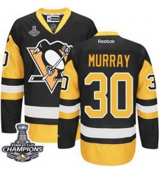 Penguins #30 Matt Murray Black Alternate 2017 Stanley Cup Final Patch Stitched NHL Jersey