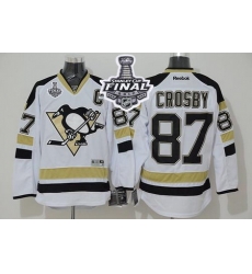 Penguins #87 Sidney Crosby White 2014 Stadium Series 2017 Stanley Cup Final Patch Stitched NHL Jersey