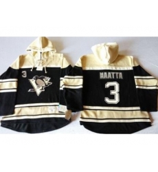 Pittsburgh Penguins #3 Olli Maatta Black Sawyer Hooded Sweatshirt Stitched NHL Jersey