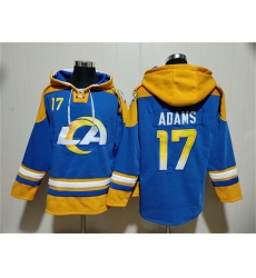 Men Los Angeles Rams 17 Davante Adams Blue Ageless Must Have Lace Up Pullover Hoodie Men Los Angeles Rams 17 Davante Adams Blue Ageless Must Have Lace Up Pullover Hoodie