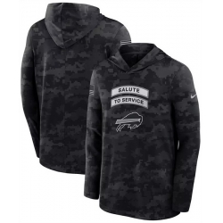 Men Buffalo Bills Black 2026 Salute to Service Sideline Lightweight Hoodie Dri FIT Long Sleeve Top