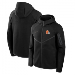 Men Cleveland Browns Black Tech Fleece Full Zip Windrunner Hoodie