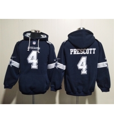 Men Dallas Cowboys 4 Dak Prescott Navy Ageless Must Have Lace Up Pullover Hoodie Men Dallas Cowboys 4 Dak Prescott Navy Ageless Must Have Lace Up Pullover Hoodie