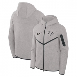 Men Houston Texans Gray Tech Fleece Full Zip Windrunner Hoodie