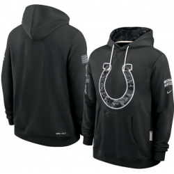 Men Indianapolis Colts Black 2026 Salute to Service Sideline Dri FIT Pullover Hoodie