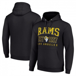 Men Los Angeles Rams Black Throwback Logo Pullover Hoodie