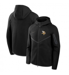 Men Minnesota Vikings Black Tech Fleece Full Zip Windrunner Hoodie Men Minnesota Vikings Black Tech Fleece Full Zip Windrunner Hoodie