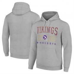 Men Minnesota Vikings Grey Throwback Logo Pullover Hoodie