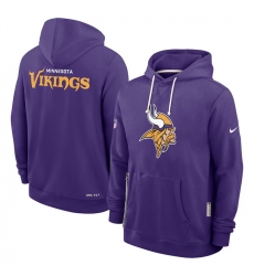 Men Minnesota Vikings Purple Sideline Standard Issue Initial Home Dri FIT Pullover Hoodie Men Minnesota Vikings Purple Sideline Standard Issue Initial Home Dri FIT Pullover Hoodie