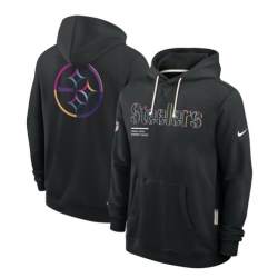 Men Pittsburgh Steelers Black 2025 Crucial Catch Club Pullover Hoodie Men Pittsburgh Steelers Black 2025 Crucial Catch Club Pullover Hoodie