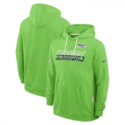 Men Seattle Seahawks Neon Green Sideline Standard Issue Top Prospect Dri FIT Hoodie