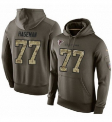 NFL Nike Atlanta Falcons 77 RaShede Hageman Green Salute To Service Mens Pullover Hoodie