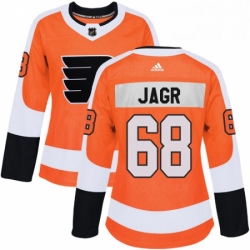 Womens Adidas Philadelphia Flyers 68 Jaromir Jagr Authentic Orange Home NHL Jersey 