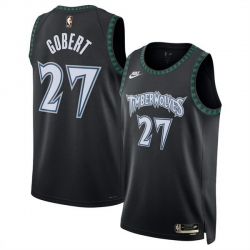Men Minnesota Timberwolves 27 Rudy Gobert Black 2025 Classic Edition Stitched Jersey Men Minnesota Timberwolves 27 Rudy Gobert Black 2025 Classic Edition Stitched Jersey