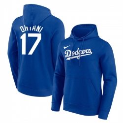 Los Angeles Dodgers 17 Shohei Ohtani Blue Name  26 Number Pullover Hoodie