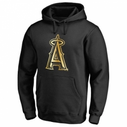 Men MLB Los Angeles Angels of Anaheim Gold Collection Pullover Hoodie Black