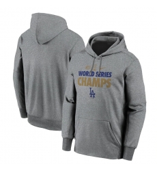 Men Los Angeles Dodgers Nike 2020 World Series Champions Gold Fleece Pullover Hoodie Gray