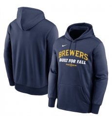 Men Milwaukee Brewers Navy Postseason Collection Therma Fleece Hoodie Men Milwaukee Brewers Navy Postseason Collection Therma Fleece Hoodie
