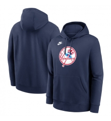 Men New York Yankees Navy Cooperstown Collection Logo Club Pullover Hoodie Men New York Yankees Navy Cooperstown Collection Logo Club Pullover Hoodie