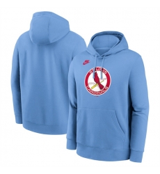 Men St Louis Cardinals Light Blue Cooperstown Collection Logo Club Pullover Hoodie Men St Louis Cardinals Light Blue Cooperstown Collection Logo Club Pullover Hoodie