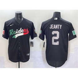 Men Women Youth Las Vegas Raiders 2 Ashton Jeanty Black Custom Mexico Cool Base Stitched Baseball Jersey Men Women Youth Las Vegas Raiders 2 Ashton Jeanty Black Custom Mexico Cool Base Stitched Baseball Jersey