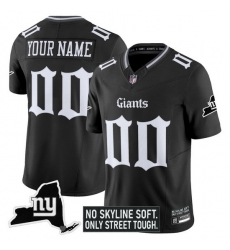 Men Women youth New York Giants Custom Black Gothic Theme Limited Jersey