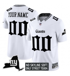 Men Women youth New York Giants Custom White Gothic Theme Limited Jersey