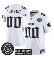 Men San Francisco 49ers Active Player Custom White F U S E Fog City Gothic Edition Vapor Limited Stitched Football Jersey Men San Francisco 49ers Active Player Custom White F U S E Fog City Gothic Edition Vapor Limited Stitched Football Jersey