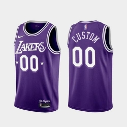 Men Women youth Lakers Custom Purple 2022 City 60s Throwback Jersey 