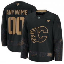 Men Women Youth Calgary Flames Fanatics Black 2024 Military Appreciation Custom Practice Jersey