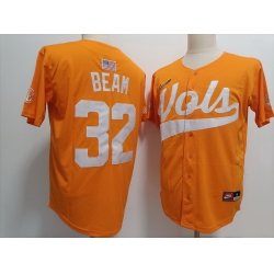 Men Tennessee Volunteers #32 Drew Beam Orange Stitched Jersey