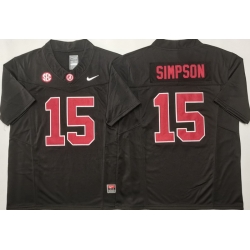 Men Alabama Crimson Tide Black #15 TY SIMPSON Stitched F U S E NCAA Jersey Men Alabama Crimson Tide Black #15 TY SIMPSON Stitched F U S E NCAA Jersey