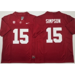 Men Alabama Crimson Tide Red #15 TY SIMPSON Stitched F U S E NCAA Jersey Men Alabama Crimson Tide Red #15 TY SIMPSON Stitched F U S E NCAA Jersey