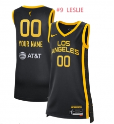 Los Angeles Sparks LESLIE #9 Black Stitched Basketball Jersey